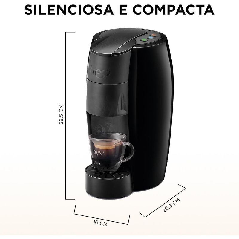 Cafeteira Elétrica Espresso Automática Três Corações Lov Preta 220v