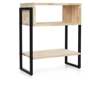 Mesa de Cabeceira Industrial BemFixa Pinus 63x50x30cm