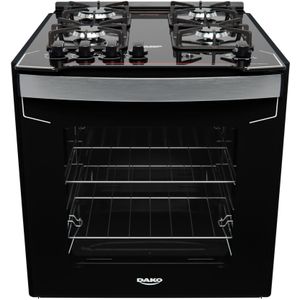 Fogão a Gás Embutir 4 Bocas Dako Diplomata Mesa de Vidro com AcendimentoAutomático Preto Bivolt