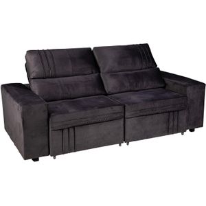 Sofá 3 Lugares Retrátil E Reclinável Malta Berflex Cinza 220Cm