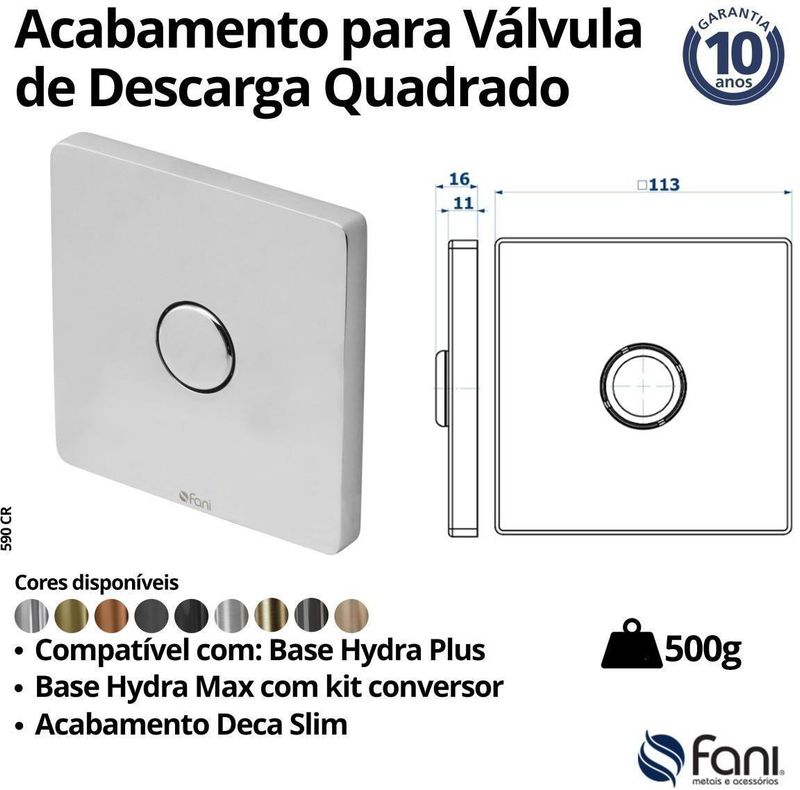 Acabamento-Para-Valvula-de-Descarga-Fani-Cromado