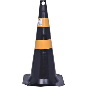 Cone de Sinalização em PVC Worker Amarelo e Preto 75cm
