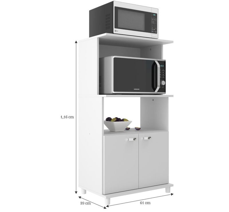 Balcao-Multiuso-2-Fornos-2-Portas-Dallas-Moveis-Sul-5206Br-Branco-Brilho