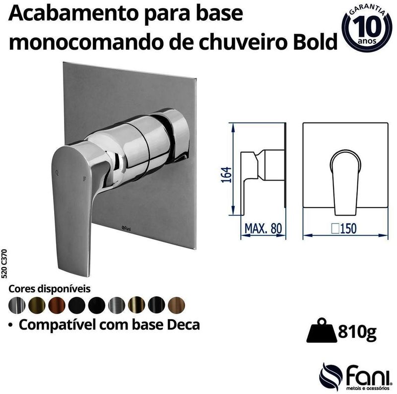 Acabamento-Para-Registro-Base-Deca-Monocomando-Fani-Preto-Fosco