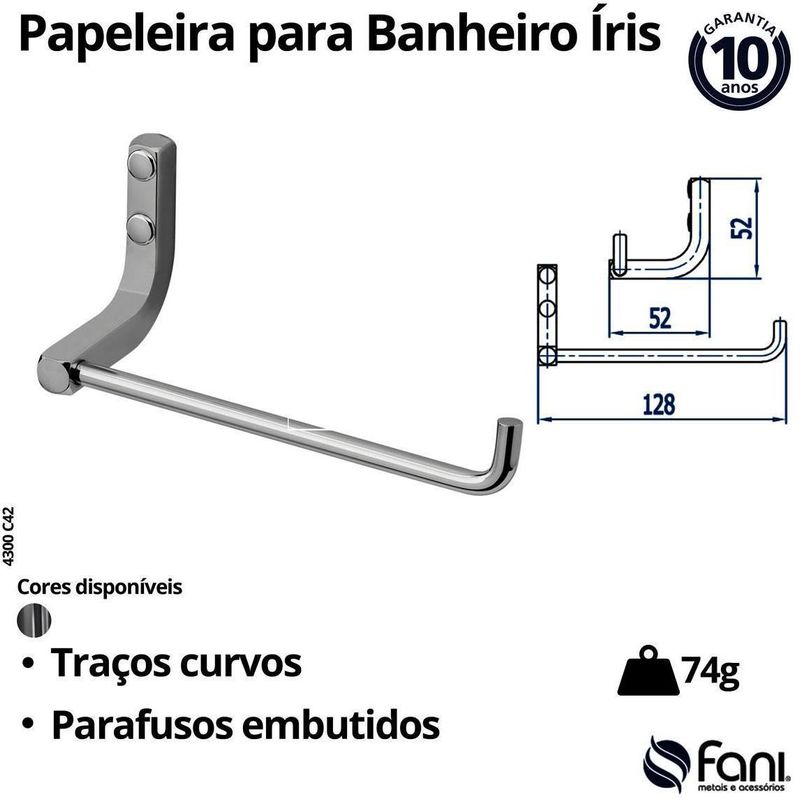 Papeleira-Simples-Fani-Cromado-Tipo-1-4300