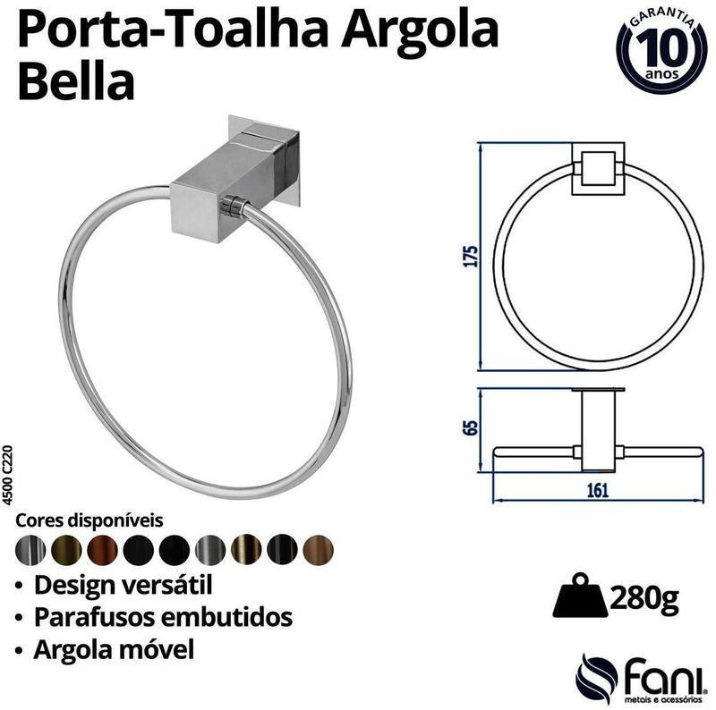 Porta-Toalha-Fani-Argola-Preto-Fosco-161cm