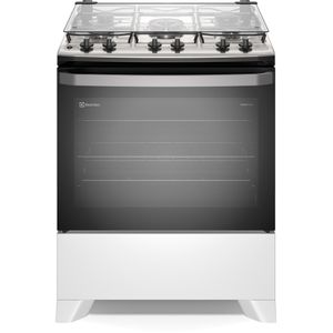 Fogão a Gás de Piso 5 Bocas Electrolux FE5IB Acendimento Automático Branco Mesa Inox Bivolt