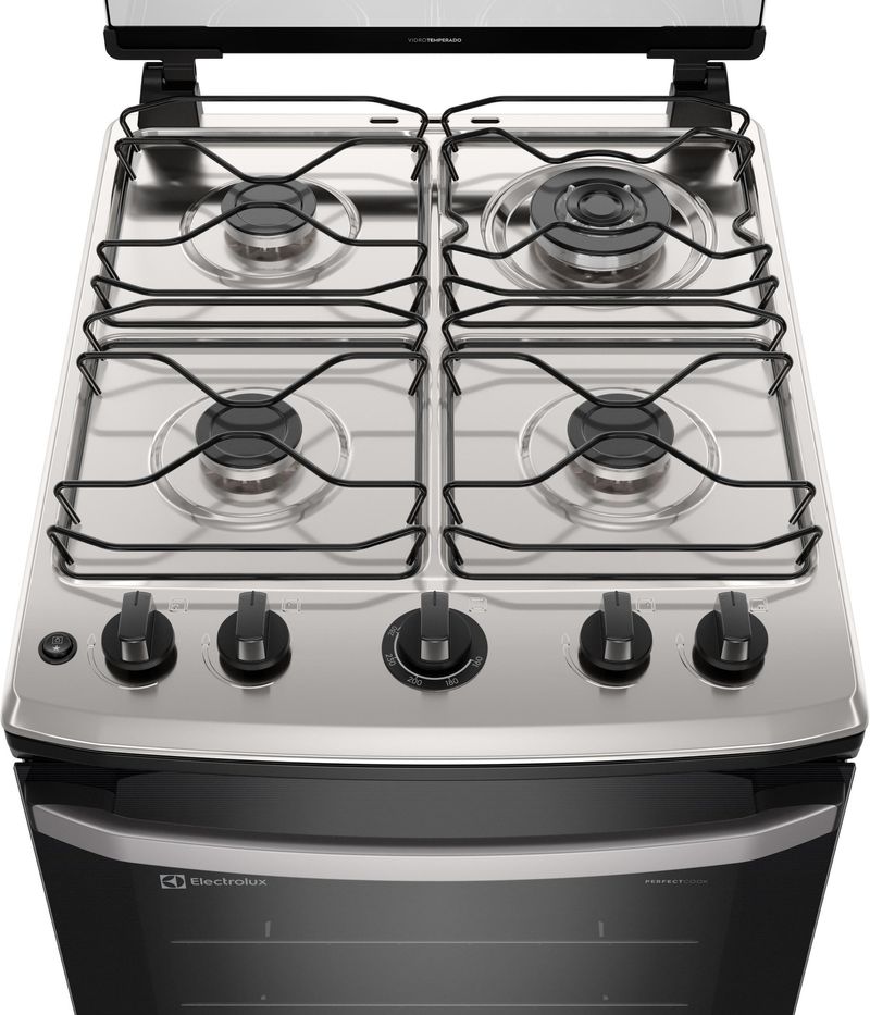 Fogao-a-Gas-de-Piso-4-Bocas-Eletrolux-FE4IB-Acendimento-Automatico-Branco-Mesa-Inox-Bivolt
