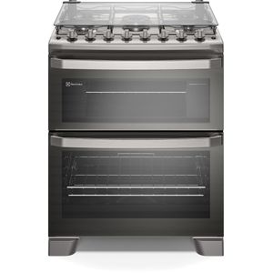 Fogão a Gás de Piso 5 Bocas Electrolux FE5DC Acendimento Automático Prata Mesa Inox com Duplo Forno 220V