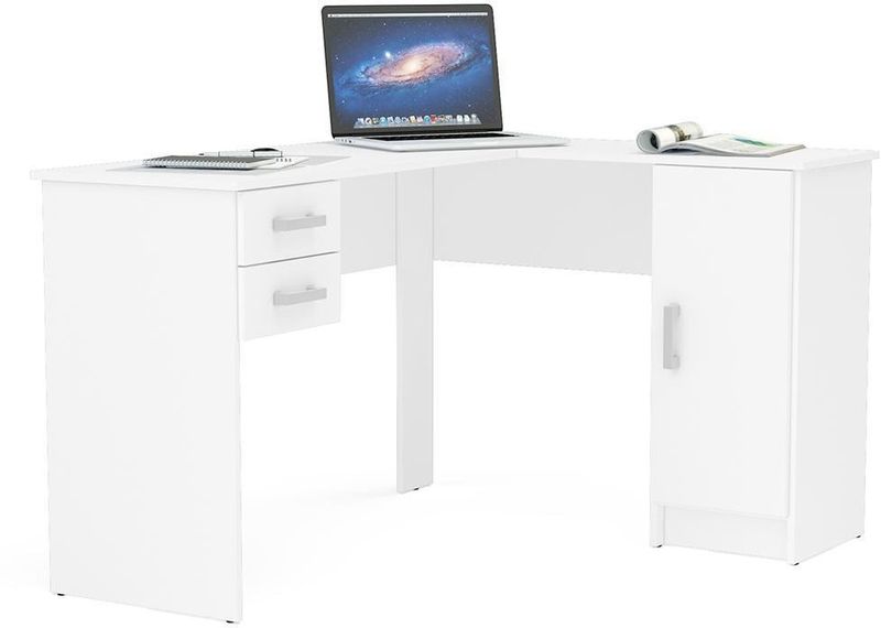 Mesa-Para-Escritorio-Computador-Notebook-Estudo-de-Canto-1-Porta-2-Gavetas-Barcelona-Politorno-Branco-125x106cm