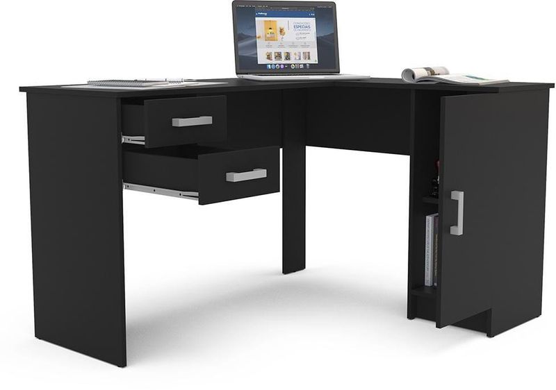 Mesa-Para-Escritorio-Computador-Notebook-Estudo-de-Canto-1-Porta-2-Gavetas-Barcelona-Politorno-Preto-125x106cm