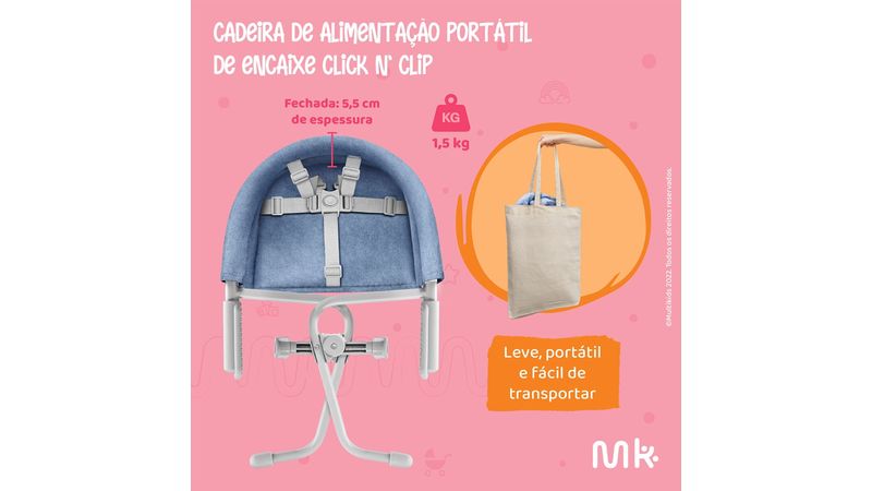 Cadeira de Alimentação Alta Slim até 15 Kg Cinza BB371 Multikids - Multikids