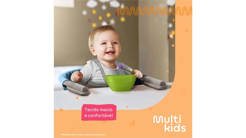 Cadeira de Alimentação Alta Slim até 15 Kg Cinza BB371 Multikids - Multikids