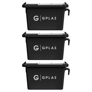 Kit 3 Bebedouros para Animais 25L Preto Gplas