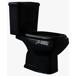 Vaso Sanitário com Caixa Acoplada Luzarte Anturius Acionamento Duplo Preto 3/6 Litros