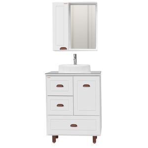 Conjunto de Móveis Para Banheiro Fabribam Catarina 70cm Com Pés Branco