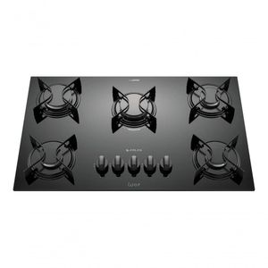 Cooktop 5 Bocas Preto Com Mesa De Vidro Atlas U Top Bivolt