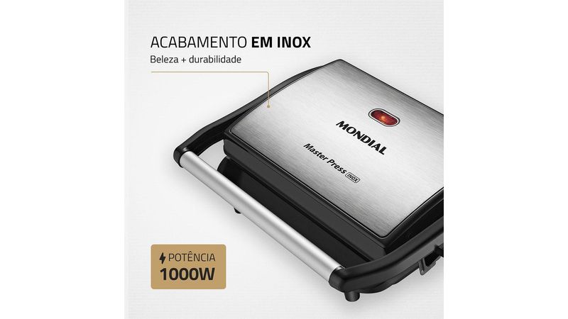 Sanduicheira Elétrica 110v Grill Preto Mondial Tostadeira - R$ 179,99