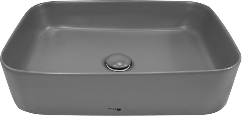 Cuba-de-Apoio-Para-Banheiro-Acqua-8590-Retangular-Com-Valvula-Cinza-Fosco