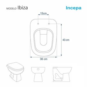 Tampa De Vaso Poliester Ibiza Branco Para Bacia Cidamar