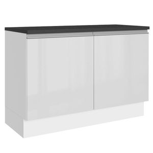 Balcão De Pia Cozinha 100% Mdf 120 Cm 2 Portas Branco Acordes Madesa Branco