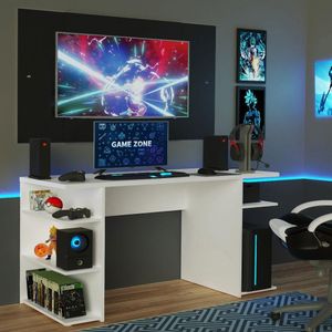 Mesa Para Computador Gamer e Painel Até 58 Madesa - Branco