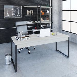 Mesa Diretor 180X70X75Cm Snow / Est.Preta Snow / Est.Preta