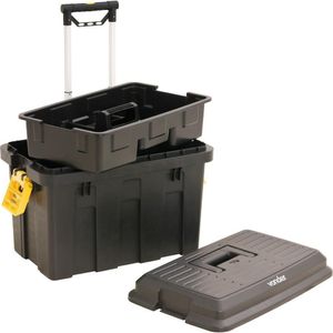 Caixa Plástica para Ferramentas Baú 620x440x445mm com Rodas