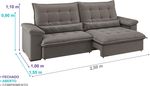 Sofá 5 Lugares Retrátil e Reclinável Flexforma Itália com Abertura deaté 155cm com Braços Almofadados Camurça 250cm