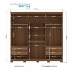 Guarda-Roupa / Roupeiro Casal 6 Portas 4 Gavetas Buriti Santos Andirá Jatobá e Areia