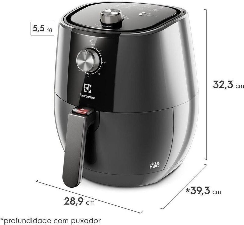 Fritadeira-Eletrica---Air-Fryer-Electrolux-Rita-Lobo-4-Litros-Grand-Efficient-EAF30-Cinza-1400W-110V