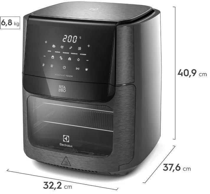 Fritadeira-Eletrica---Air-Fryer-Electrolux-Rita-Lobo-Oven-12-Litros-Digital-Experience-EAF90-Grafite-220V