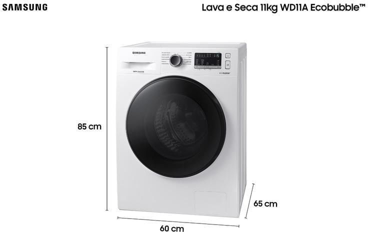 Máquina Lava e Seca Roupas Samsung WD11A 11Kg Branco 220V