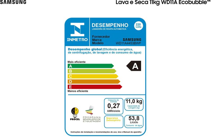Maquina-Lava-e-Seca-Roupas-Samsung-WD11A-11Kg-Branco-220V