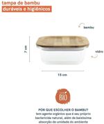 Pote de Mantimentos de Vidro Oikos com Tampa Bambu Quadrado Raso 800ml