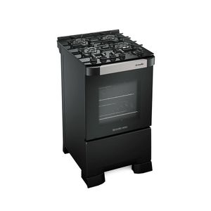 Fogão Mueller Decorato Vetro Piso 4 Bocas Preto Fosco G3 601230050 Bivolt