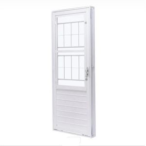 Porta de Aço Galvanizado Branco Social Postigo Esquerda - 215x83