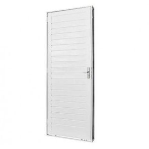 Porta de aço branco galvanizado lambril esquerda - 215x83