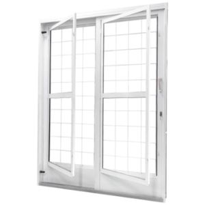 Porta de Correr em Aço Galvanizado Direita Quadriculado - 210x160