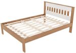 Cama Casal de Madeira CM-8007 Amêndoa e BRANCO