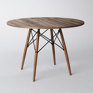 Mesa Eiffel Tampo Redonda De Madeira 90Cm Amadeirado Marrom