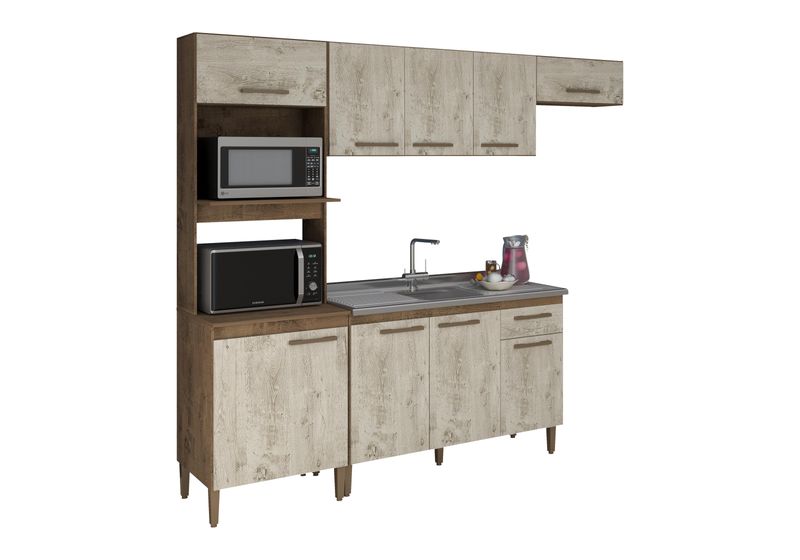 Balcao-de-Pia-120cm-3-Portas-e-1-Gaveta-Lisboa-Atualle-Mocaccino-Rustico-e-Carvalho-Rustico