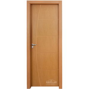 Kit Porta com Batente Decorada Mogno Pintura UV Direita - 210x80
