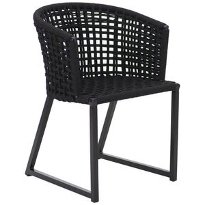 Cadeira Corda Náutica Bali Alumínio Trama Original Preto