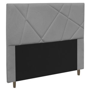 Cabeceira Cama Box Casal Queen Size Mali 160cm Veludo Cinza