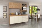 Cozinha Compacta 7 Portas 2 Gavetas Valência Atualle Canelato Rústico eOff White 182cm