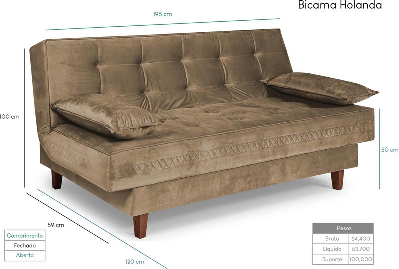 Sofa-Cama-2-Lugares-Reclinavel-Berflex-Holanda-Veludo-Bege