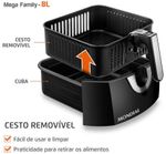Fritadeira Elétrica / Air Fryer Mondial AFN-80-BI 8 Litros Preto e Inox 1900W 127V