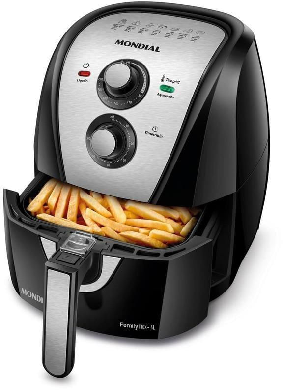 Fritadeira-Eletrica---Air-Fryer-Mondial-AFN-40-BI-4-Litros-Preto-e-Inox-1500W-220V