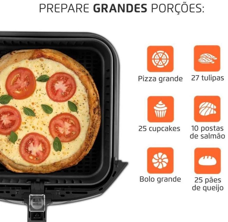 Fritadeira-Eletrica---Air-Fryer-Mondial-AFN-80-BI-8-Litros-Preto-e-Inox-1900W-127V